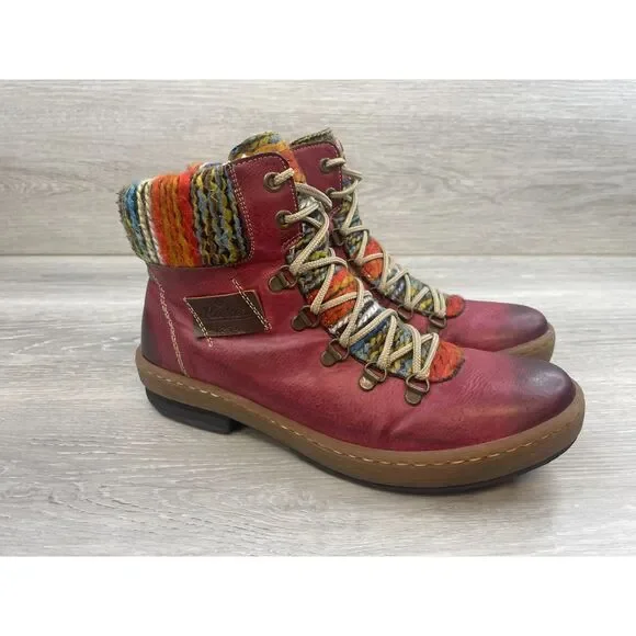 Red Leather Rieker Brand Women’s Boots Amazon.com | Rieker Women main image 4